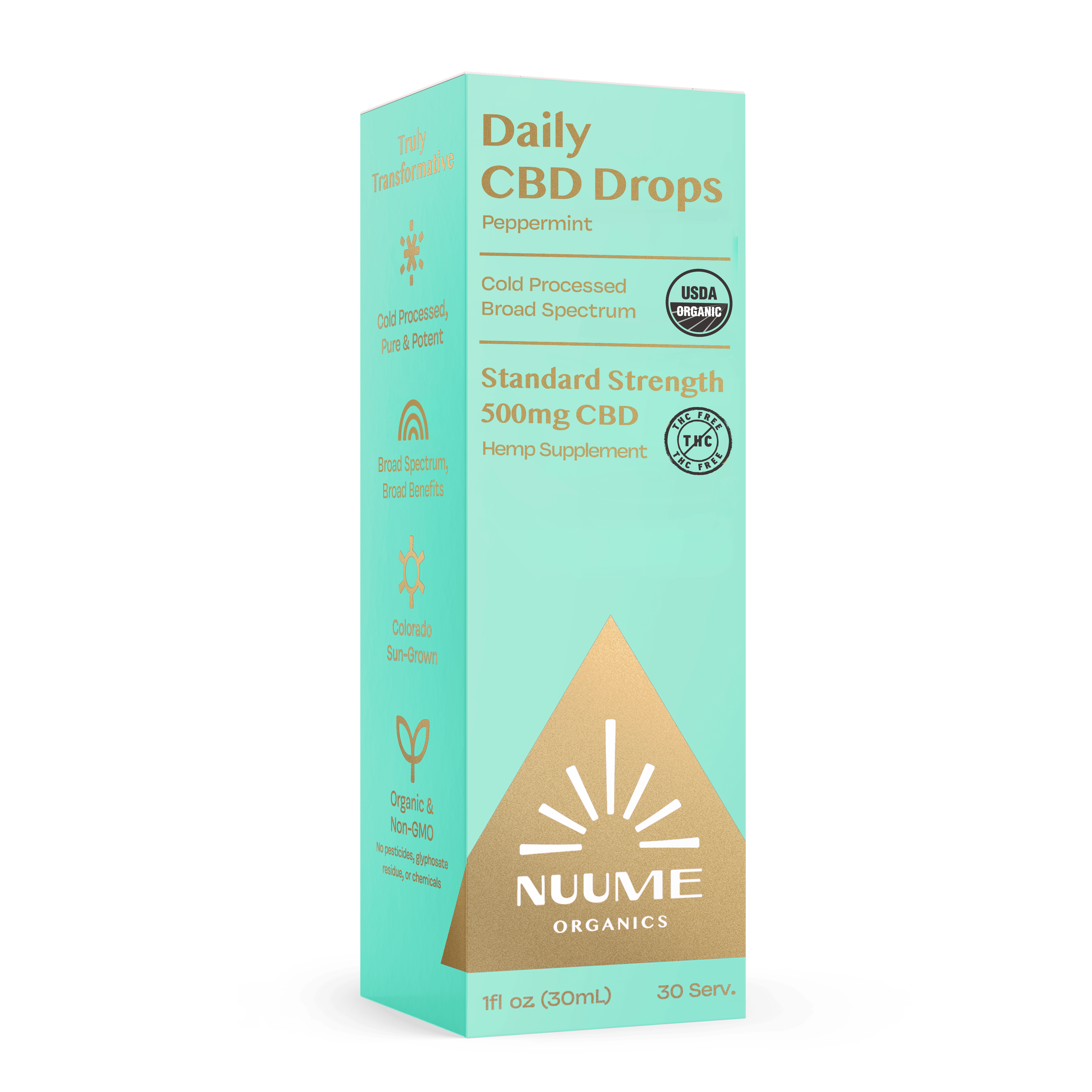 Organic CBD THC-Free Peppermint Drops 500mg - Broad Spectrum - Discreet Smoker