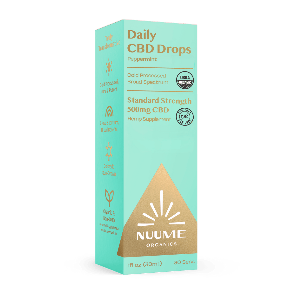 Organic CBD THC-Free Peppermint Drops 500mg - Broad Spectrum - Discreet Smoker