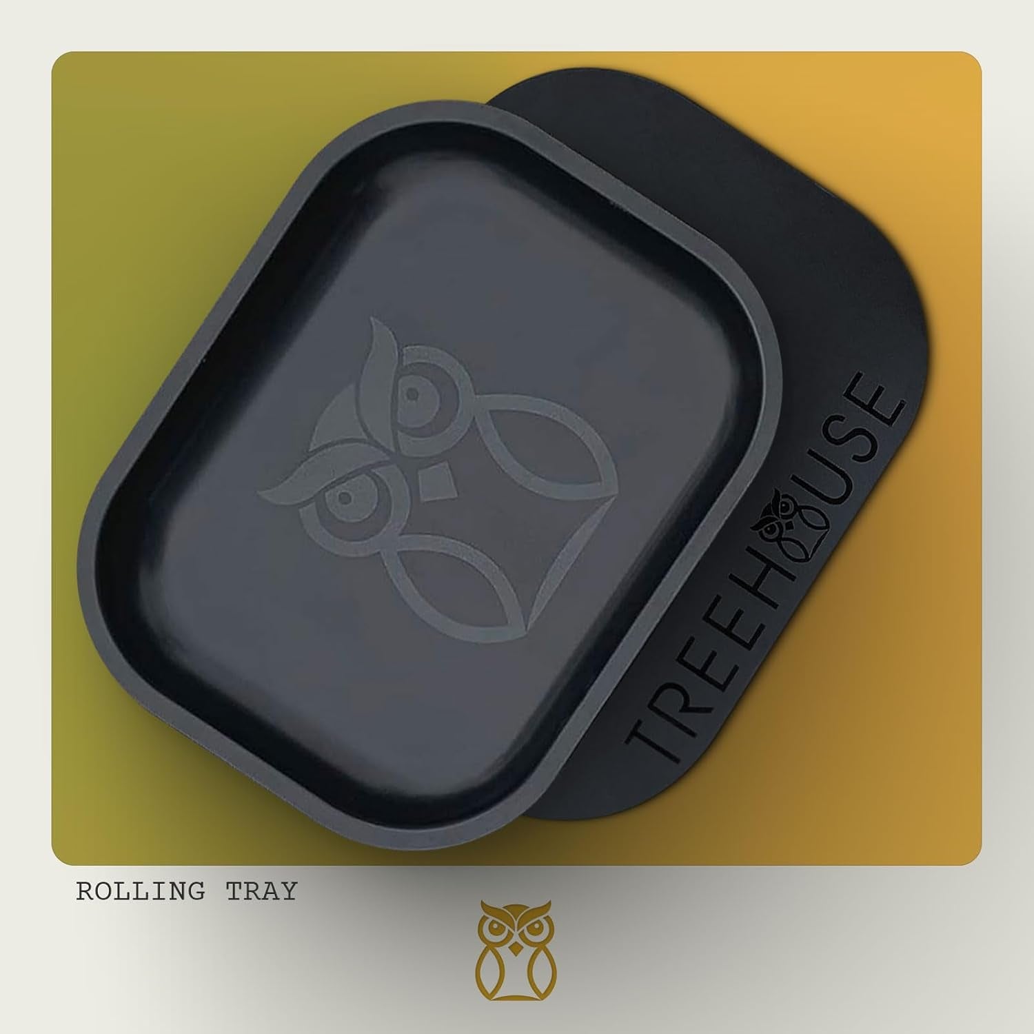 Black  Rolling Tray Set with PVC Soft Magnetic Lid, Ashtray Included for Home Storage or Travel - 7" X 5.5", Small, Cute