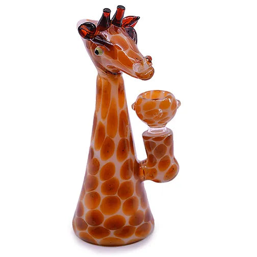 Glass Bubbler - Mrs. Giraffe (6") - Discreet Smoker