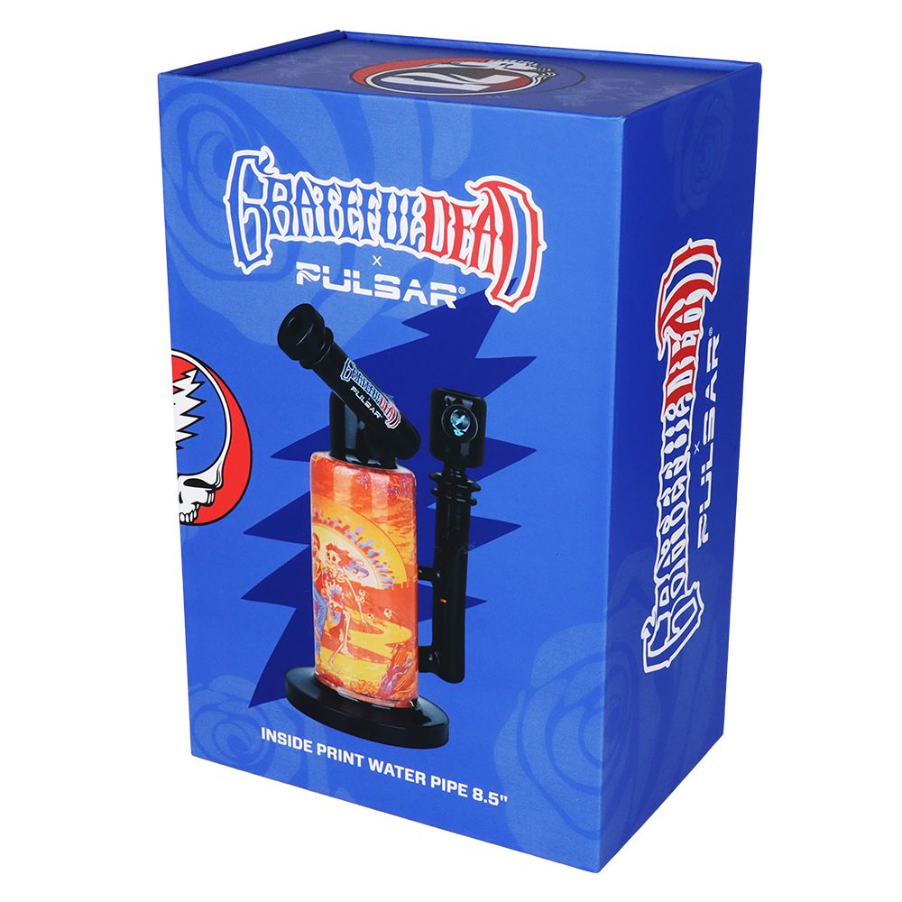 Grateful Dead x Pulsar Inside Print Water Pipe - 8.5" / 14mm F / Sunset Dance - Discreet Smoker