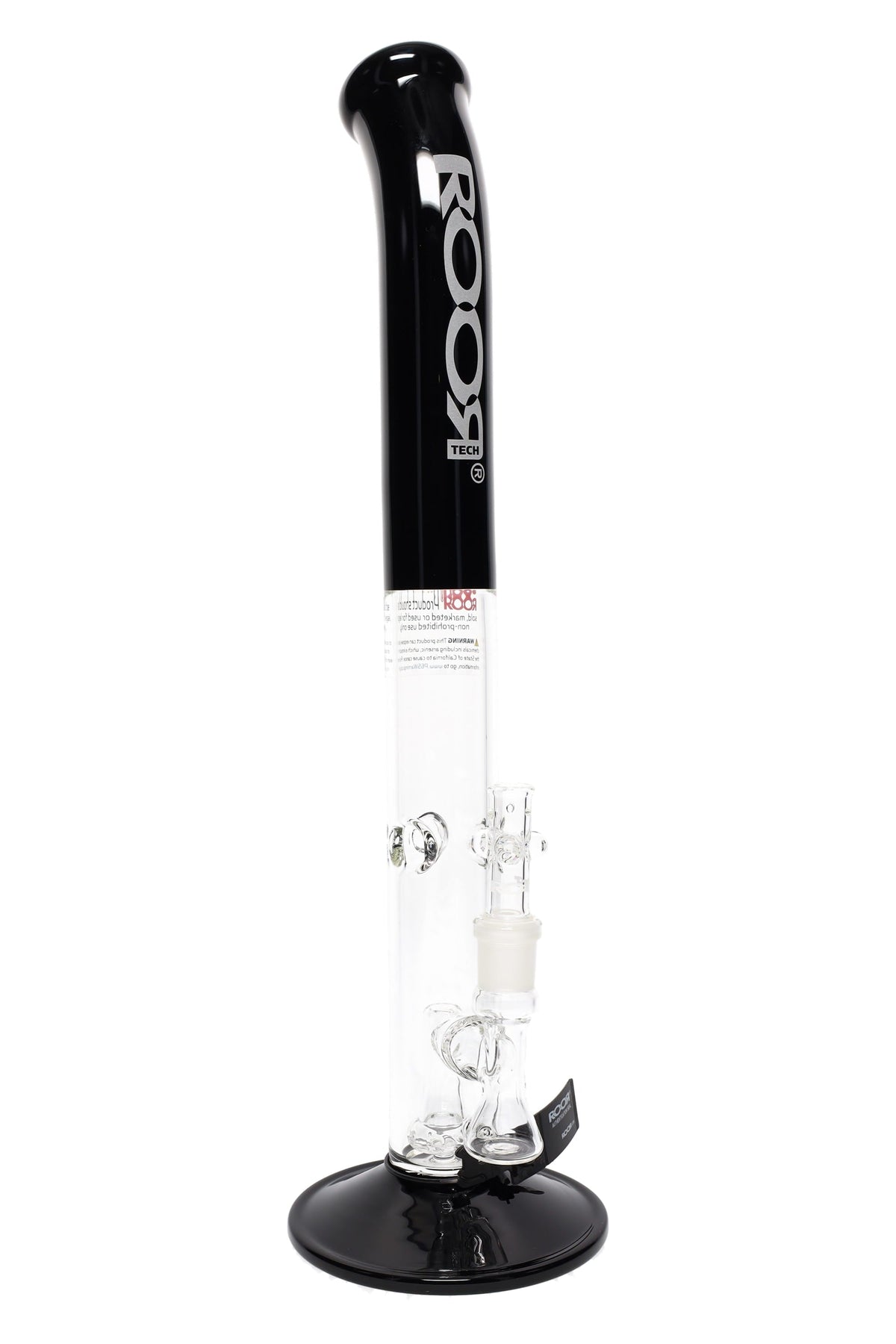 ROOR Tech Bent-Neck Stemless Straight Tube Bong – 18″ - Discreet Smoker