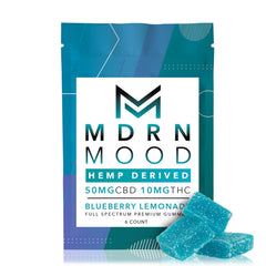Mdrn Mood Blueberry Lemonade- 50mg CBD / 10mg THC (6ct) - Discreet Smoker