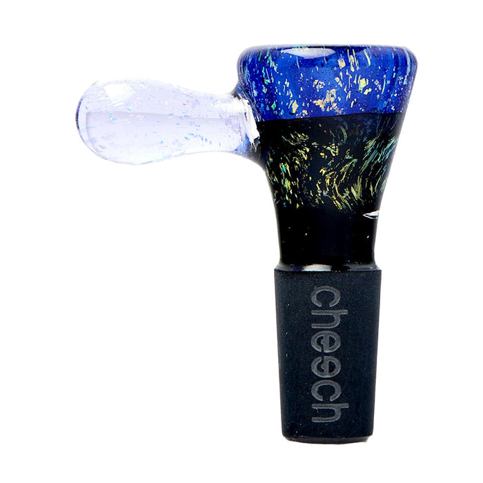 Cheech Glass 2" Transparent Dichro Glass Bowl, Jade Blue