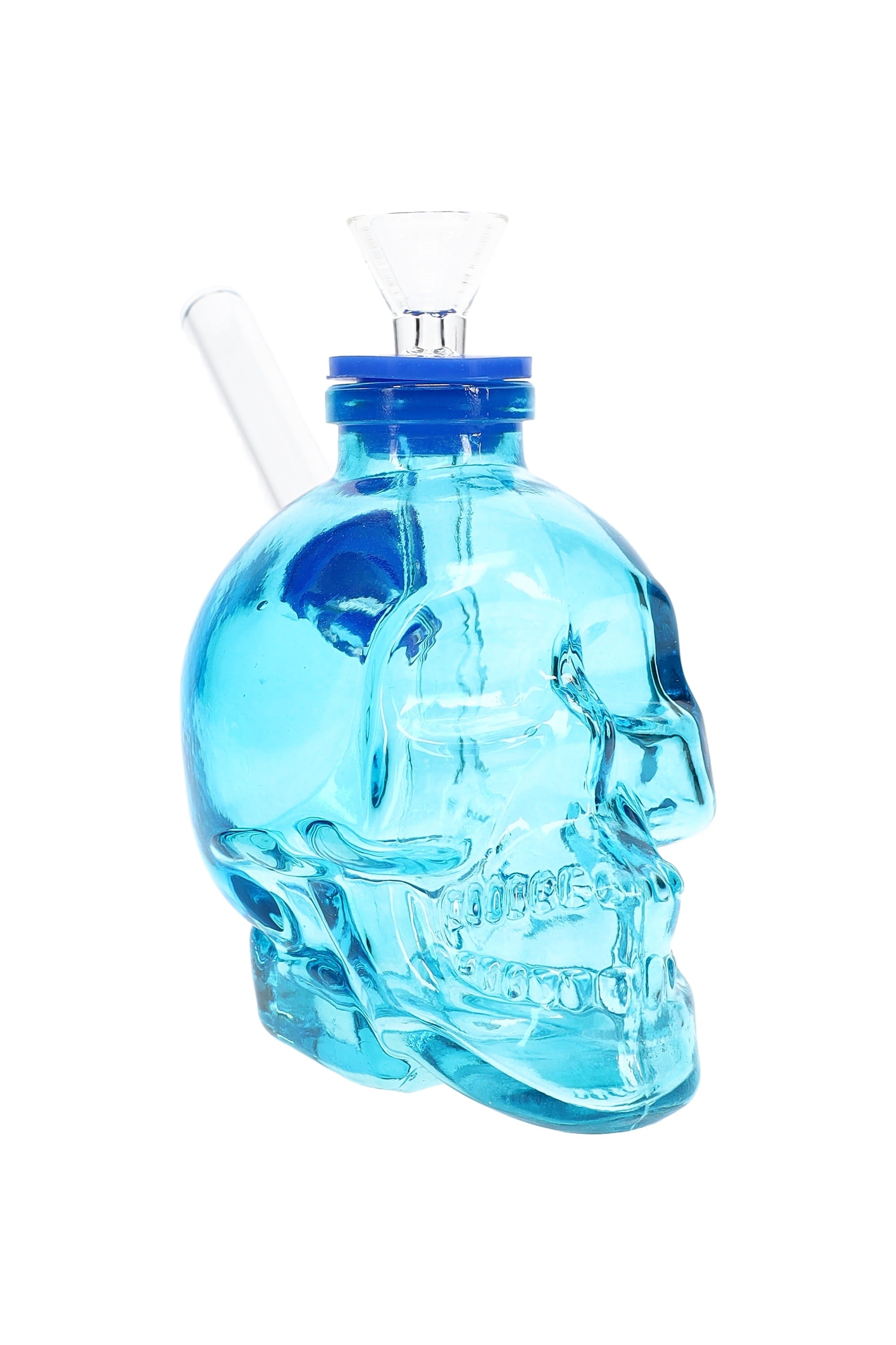 Colored Skull Glass Bong “Bone Bank” – 4″ - Discreet Smoker