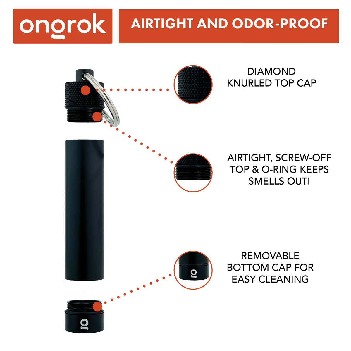 Ongrok Aluminum Storage Keychain - Discreet Smoker
