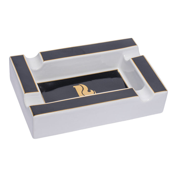 Lucienne Framed Rectangle Ceramic Cigar Ashtray | 9.25" x 6.5", White