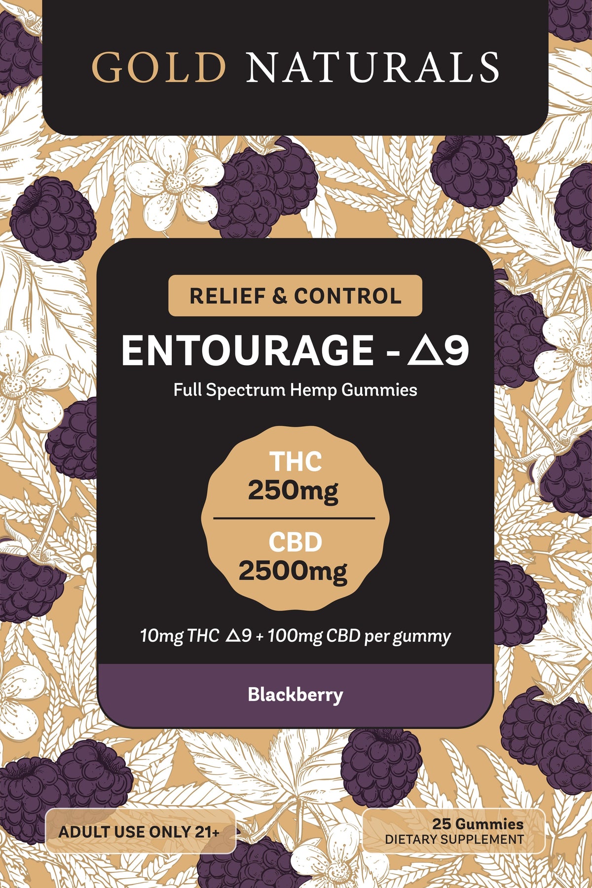 Gold Naturals Entourage Δ9 Gummy - Discreet Smoker