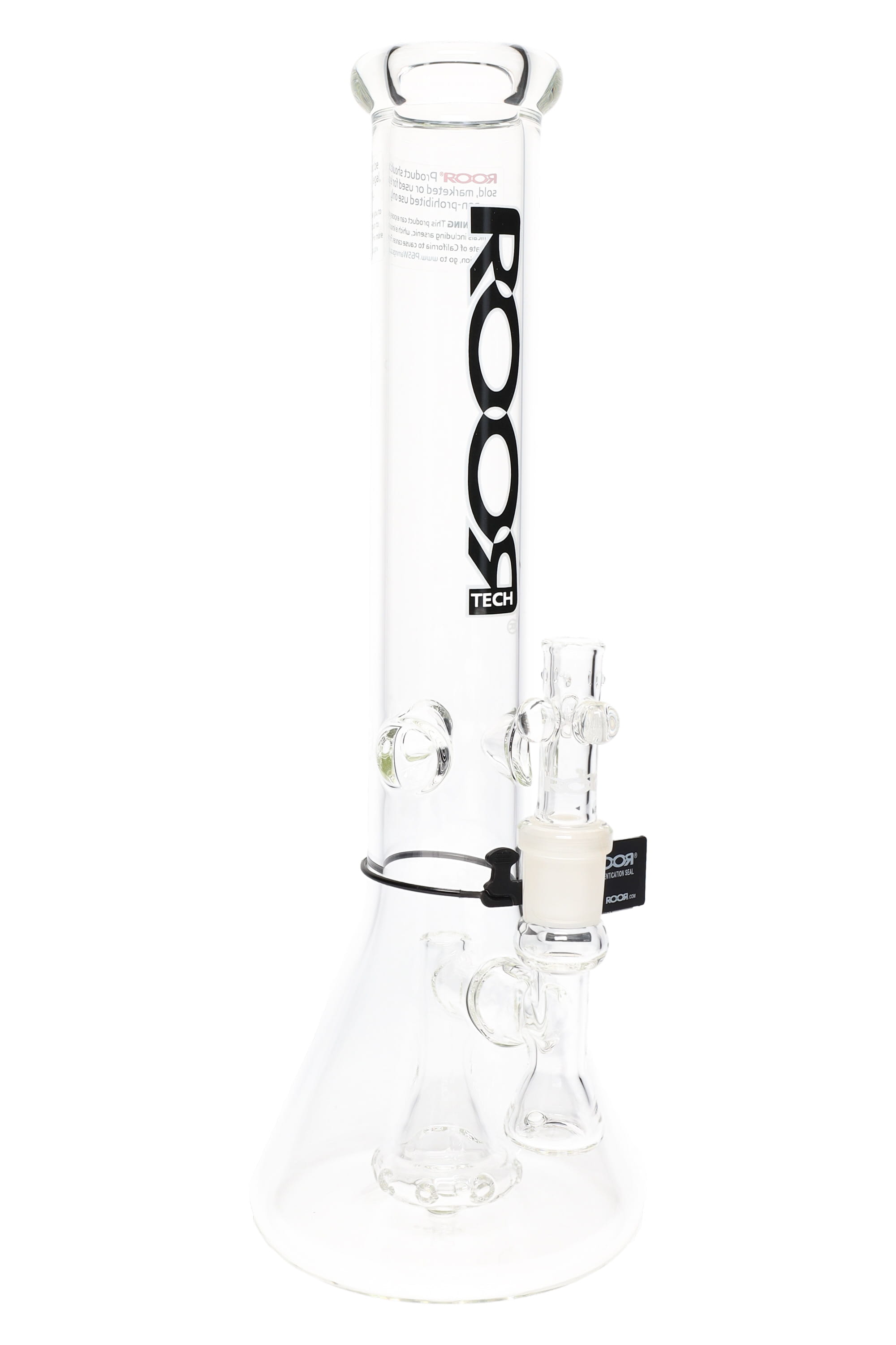 ROOR Tech 14″ Clear Beaker Bong with Showerhead Perc – 5 mm Thick - Discreet Smoker