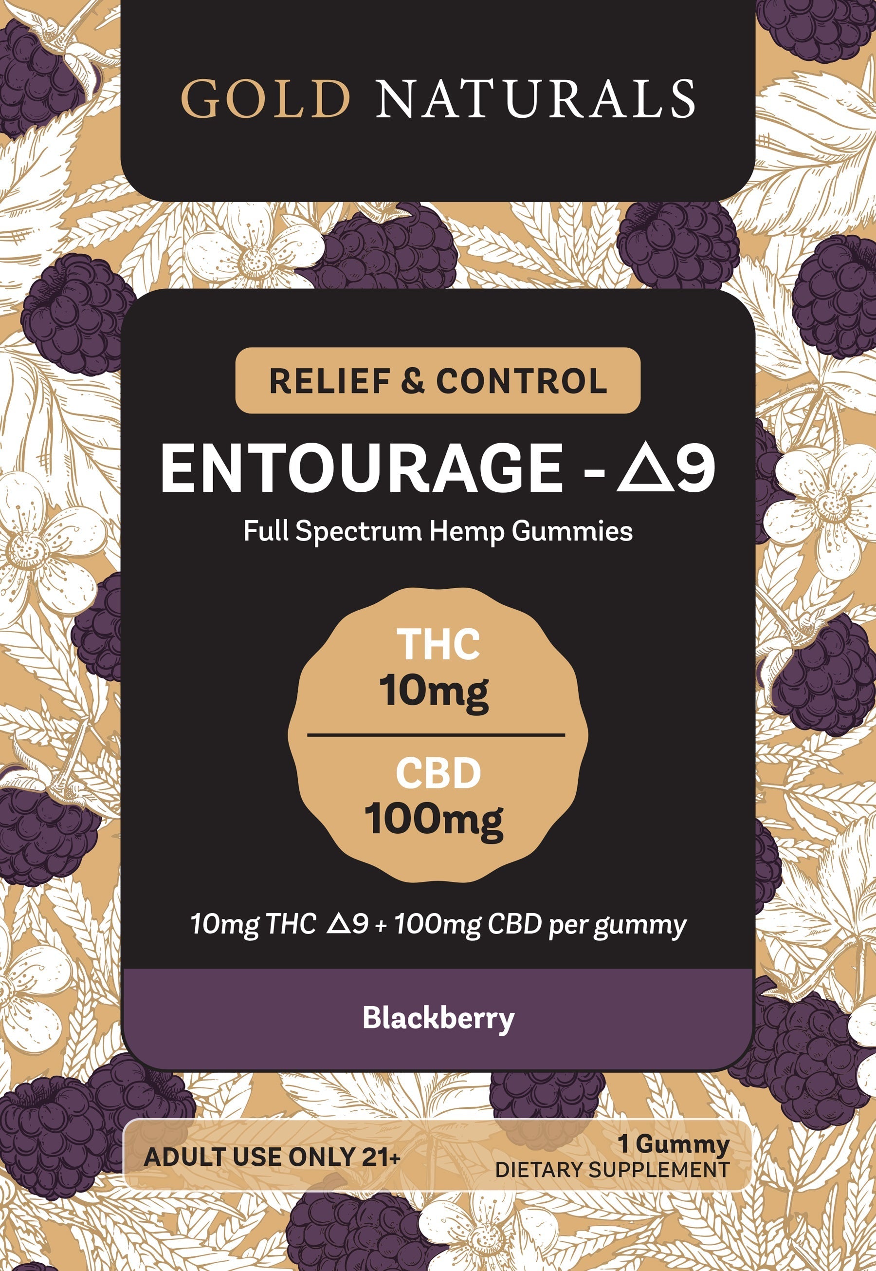 Gold Naturals Entourage Δ9 Gummy - Discreet Smoker