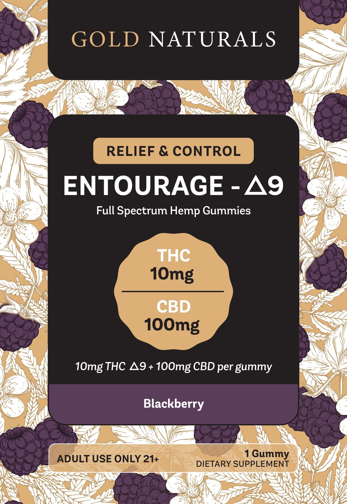 Gold Naturals Entourage Δ9 Gummy - Discreet Smoker