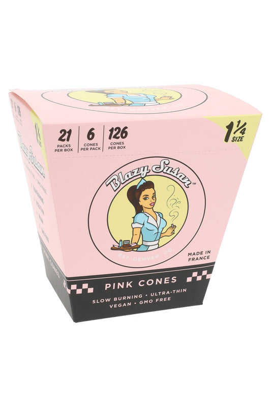 Blazy Susan 1¼ Pre-Rolled Cones Display – Pink or Purple – 21 Packs - Discreet Smoker