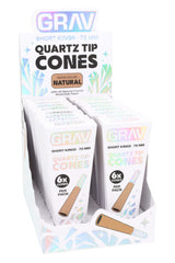 GRAV Short Kings Quartz Tip Cones – 70 mm – 6/Pack – 16-Count Display - Discreet Smoker