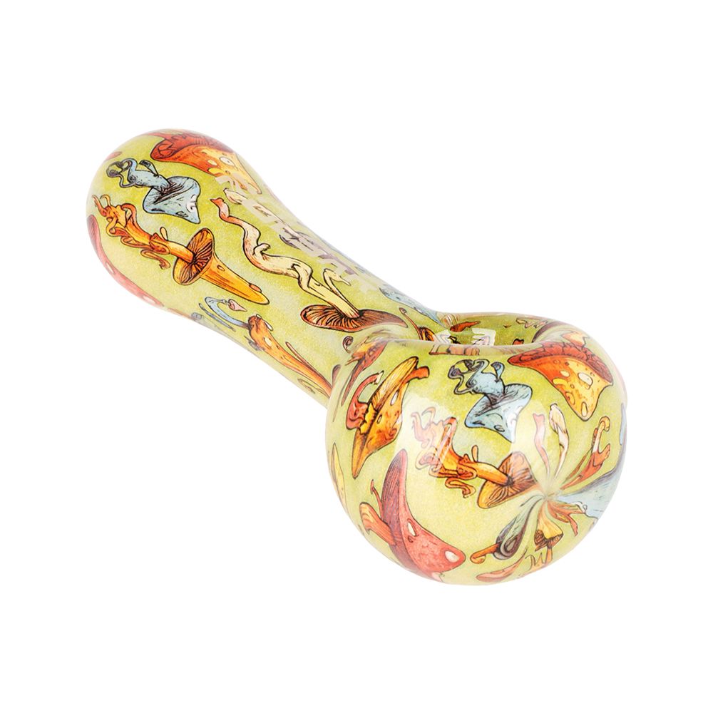 Pulsar Inside Print Glass Spoon Pipe | 4.75" - Discreet Smoker