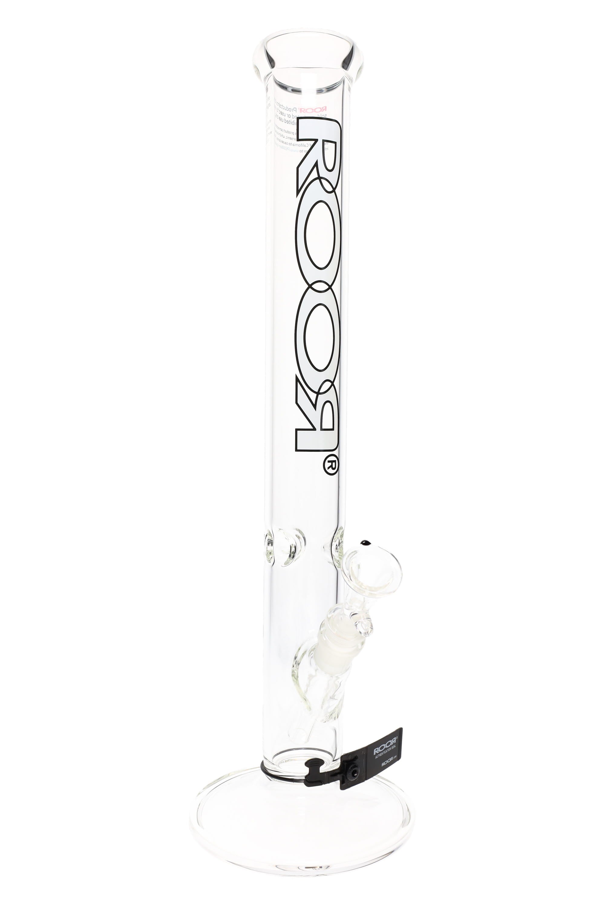 ROOR 18" Straight Shooter – 5 mm Glass-on-Glass Tube with Ice Pinch - Discreet Smoker