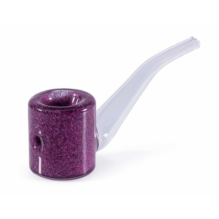 LIQUID GLITTER SHERLOCK HAND PIPE, Deep Rose