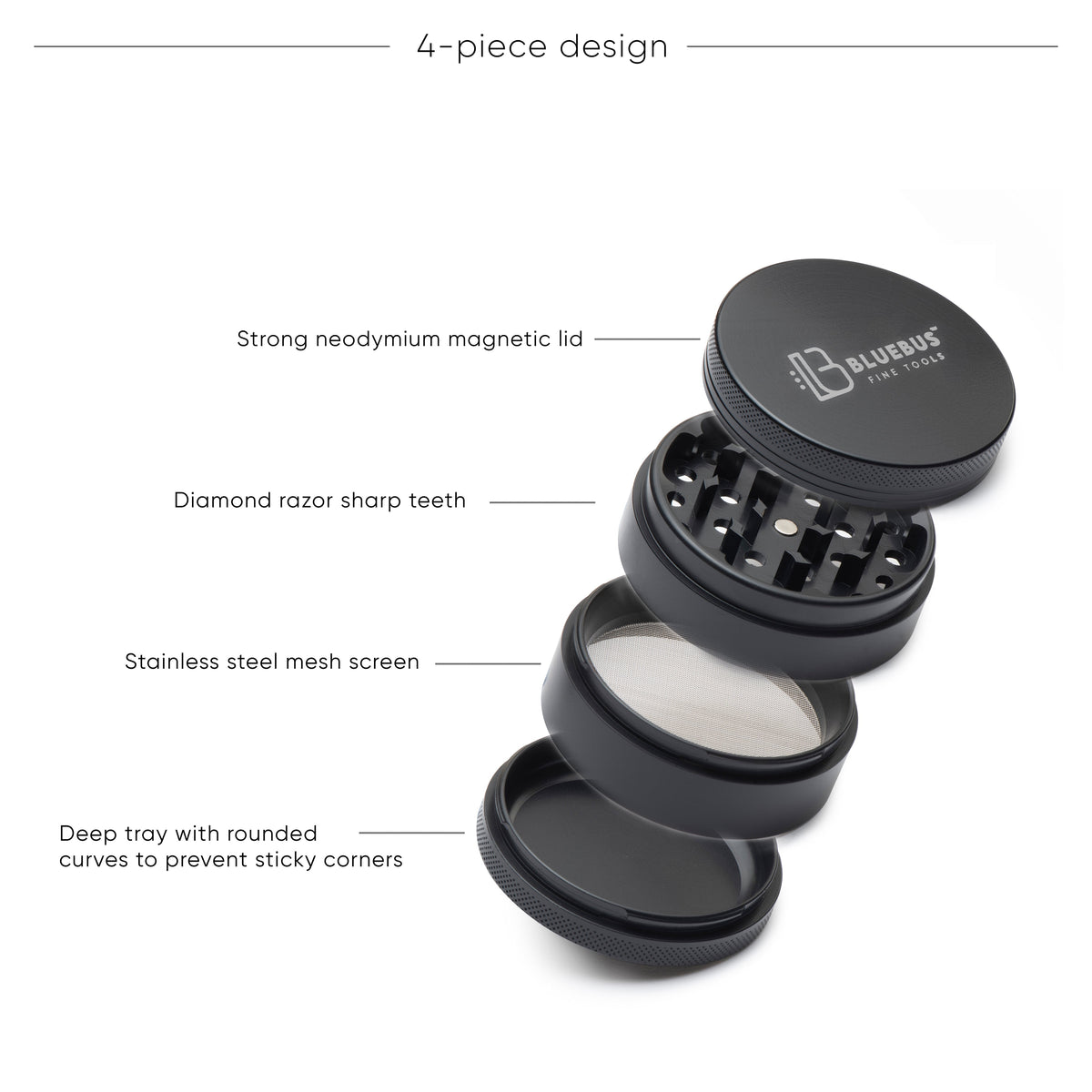 GC 2.5" Ceramic herb Grinder Yellow - Discreet Smoker