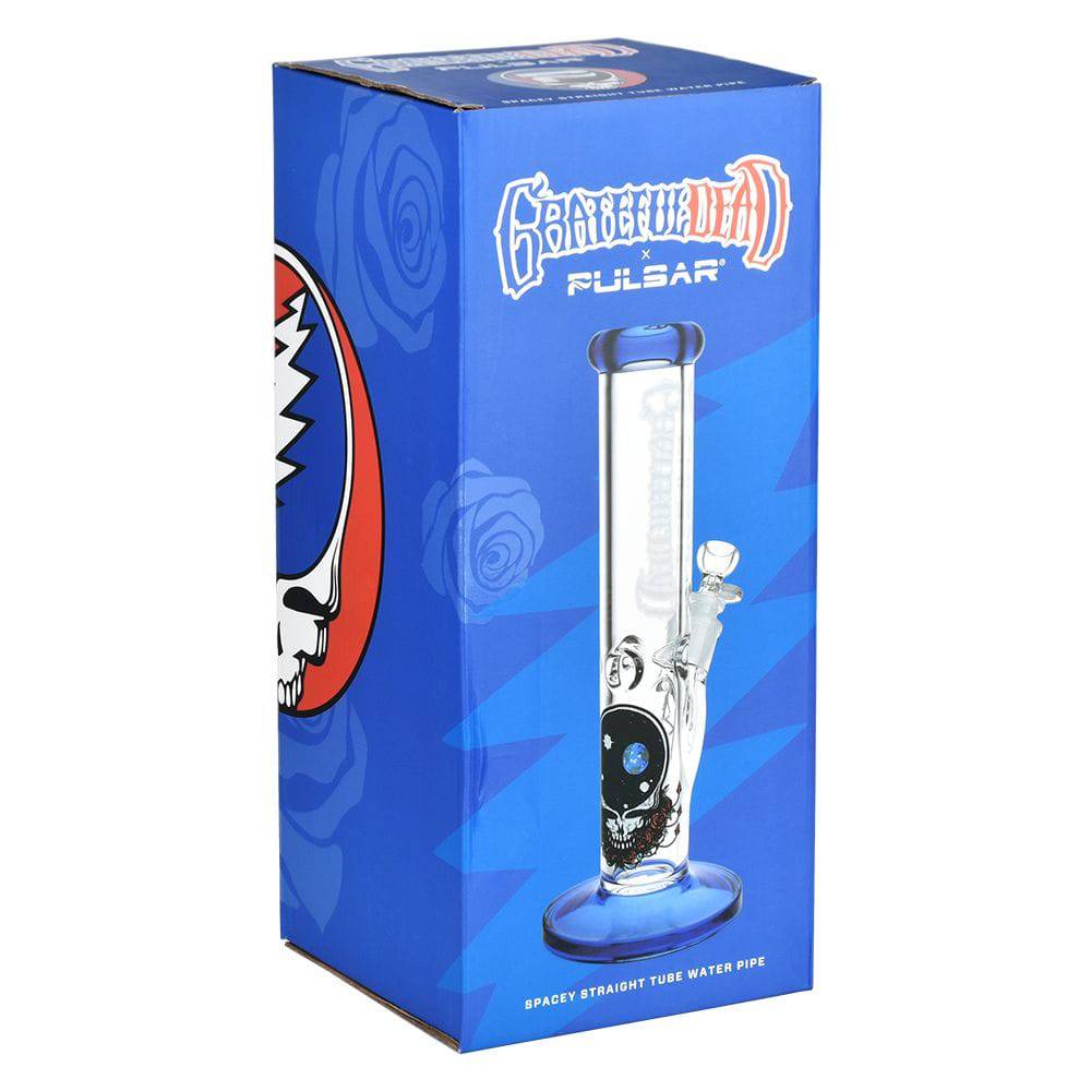 Grateful Dead x Pulsar Space Your Face Straight Tube Glass Water Pipe - 11.75" / 14mm F - Discreet Smoker