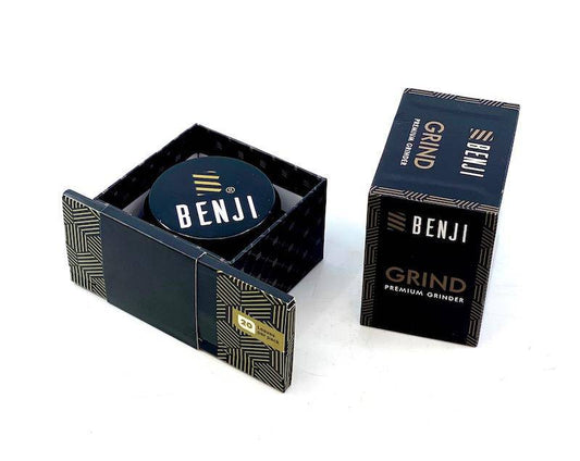 Benji GRIND - Aluminum Grinder + Booklet - Discreet Smoker