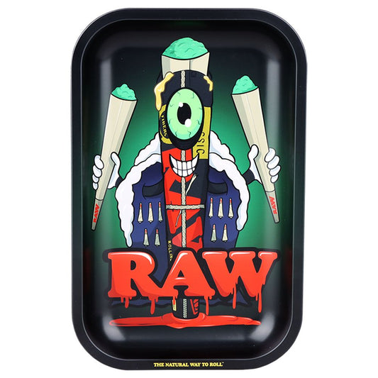 RAW Black Cone Monster Metal Small Rolling Tray - 11"x7" - Discreet Smoker