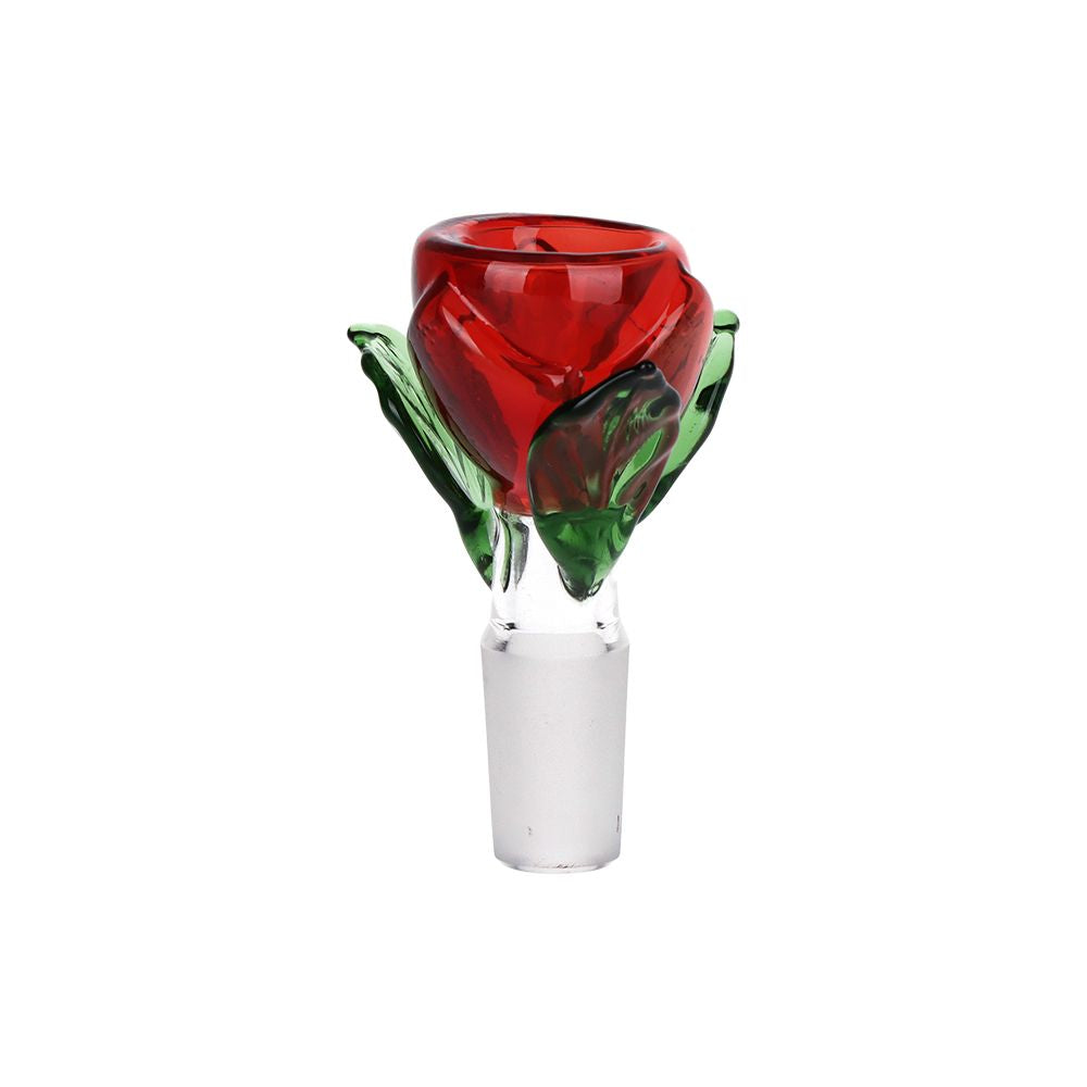 Rose in Vase Glass Water Pipe - 7" / 14mm F - Discreet Smoker