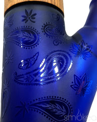 Dogg lbs Wood Grain Frosted Paisley Straight Bong - Discreet Smoker