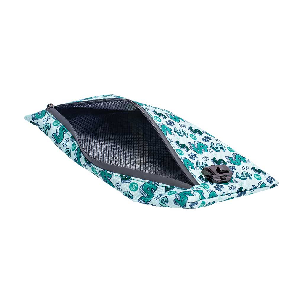 11IN X 6IN SMELLPROOF POUCH - DOLLAR SIGNS $ - Discreet Smoker