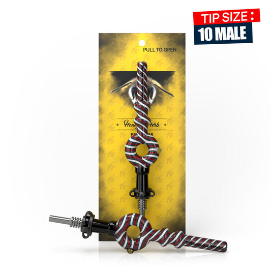 DONUT SWIRL STRIPPED NECTAR COLLECTOR - Discreet Smoker