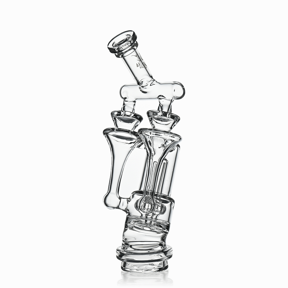 8" Dual Tornado Recycler Glass Attachment for Puffco Peak & Peak Pro | Croia Glass - Discreet Smoker