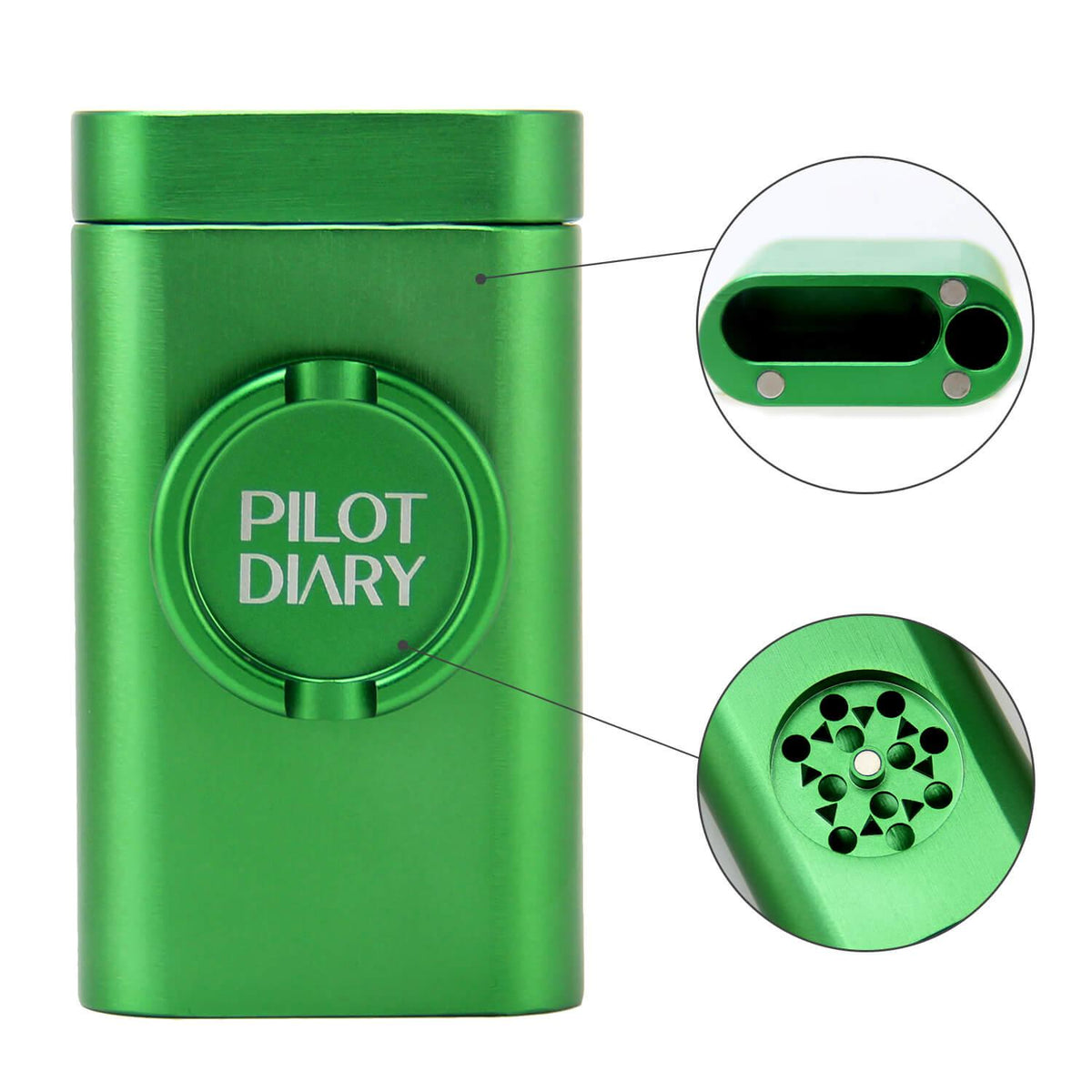 One Hitter Dugout With Grinder - Discreet Smoker