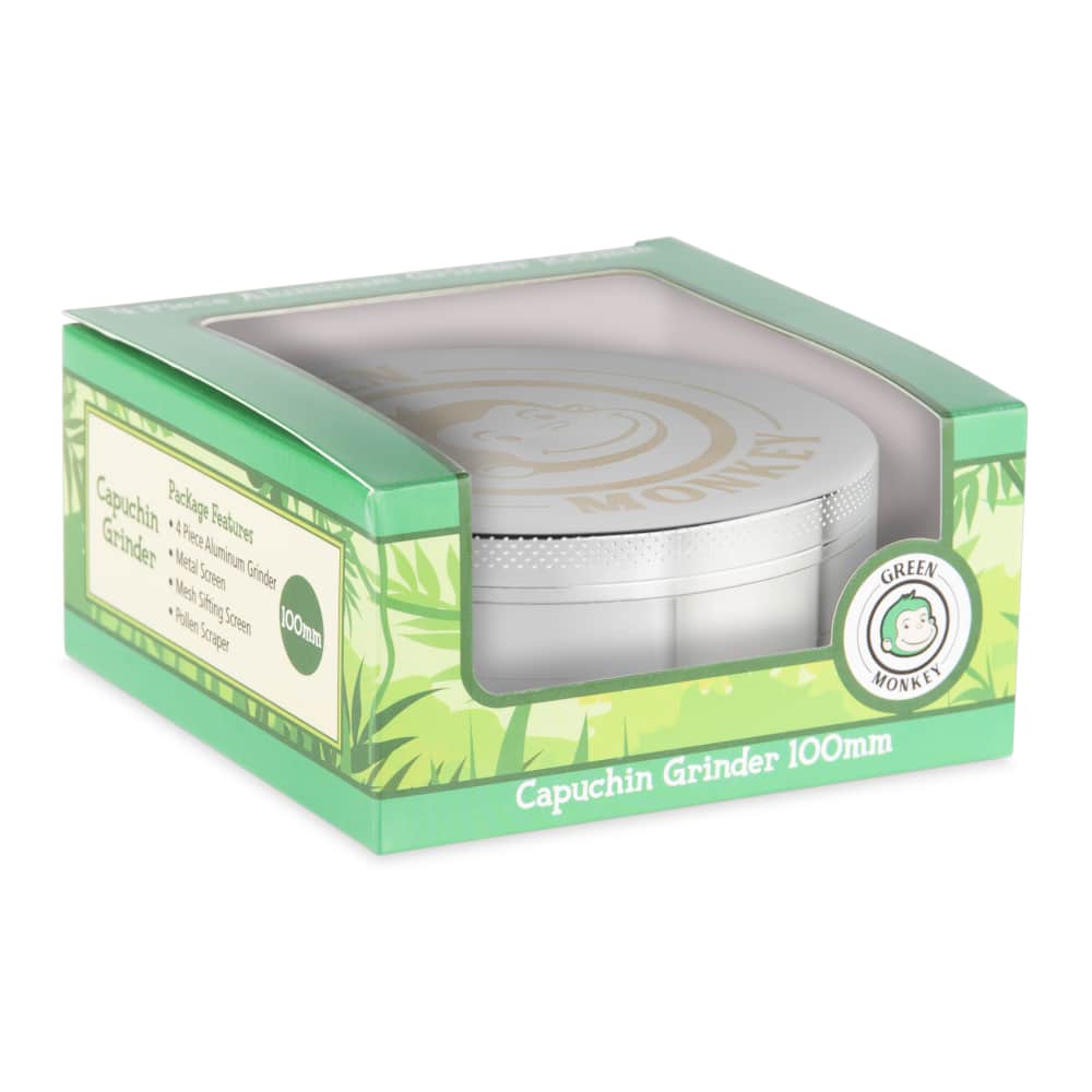 Green Monkey Grinder - Capuchin 4pc - 100mm - Discreet Smoker