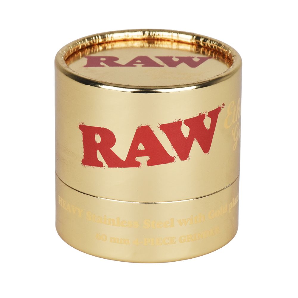 RAW Ethereal Gold-Plated Stainless Steel Grinder - 4pc / 2.25" - Discreet Smoker