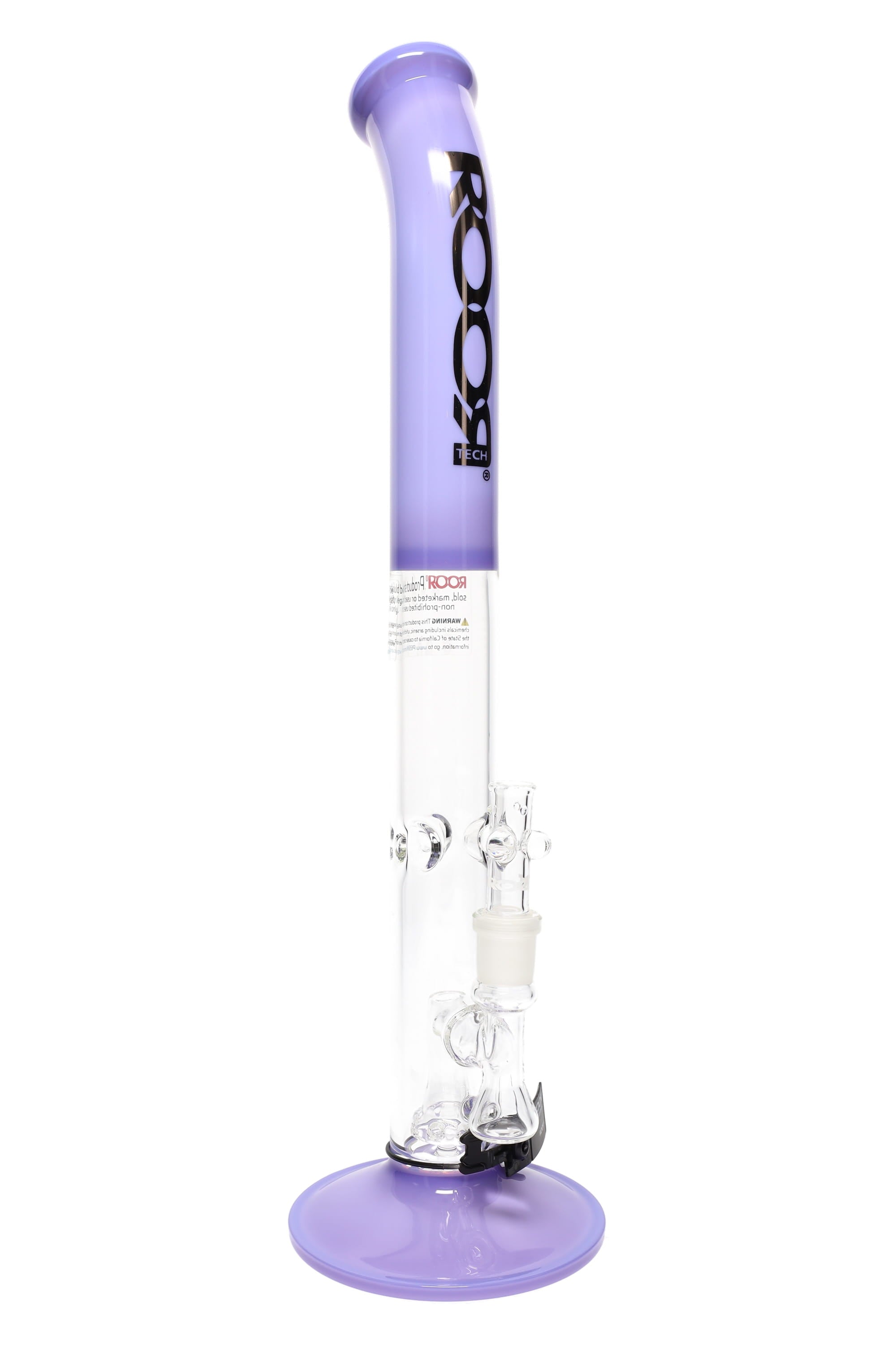 ROOR Tech Bent-Neck Stemless Straight Tube Bong – 18″ - Discreet Smoker