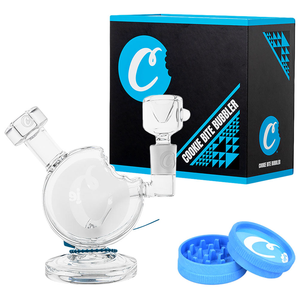 Cookies Bite Glass Bubbler - 5.75" / 14mm F - Discreet Smoker