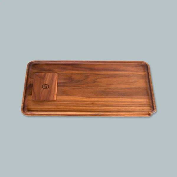 Marley Natural Black Walnut Rolling Tray - Discreet Smoker