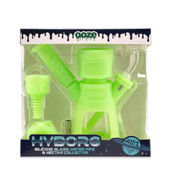 Ooze Hyborg Silicone Glass 4-in-1 Hybrid Water Pipe and Nectar Collector - Discreet Smoker