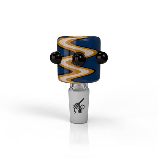 CYLINDER ZIG ZAG STRIPPED FLOWER BOWL PIECES - Discreet Smoker