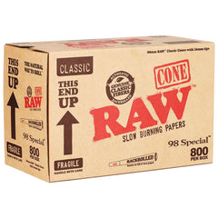 800PC BOX - RAW Classic 98 Special Cones - 4" - Discreet Smoker