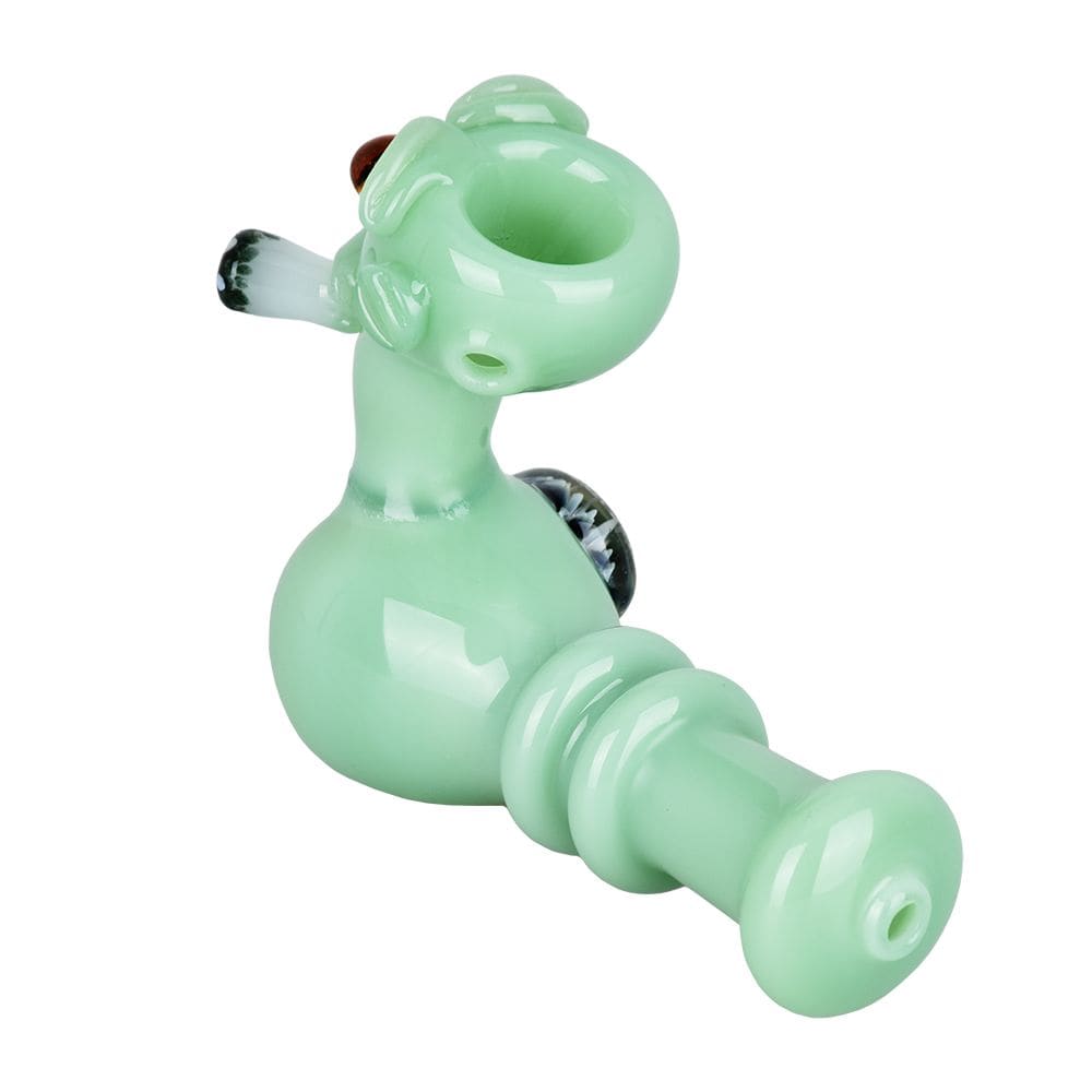 Smoking Alien Glass Hand Pipe - 5"