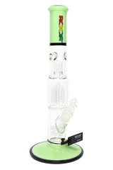ROOR Tech 15" Multicolor Straight Tube Bong with Tree Perc – Glass-on-Glass - Discreet Smoker