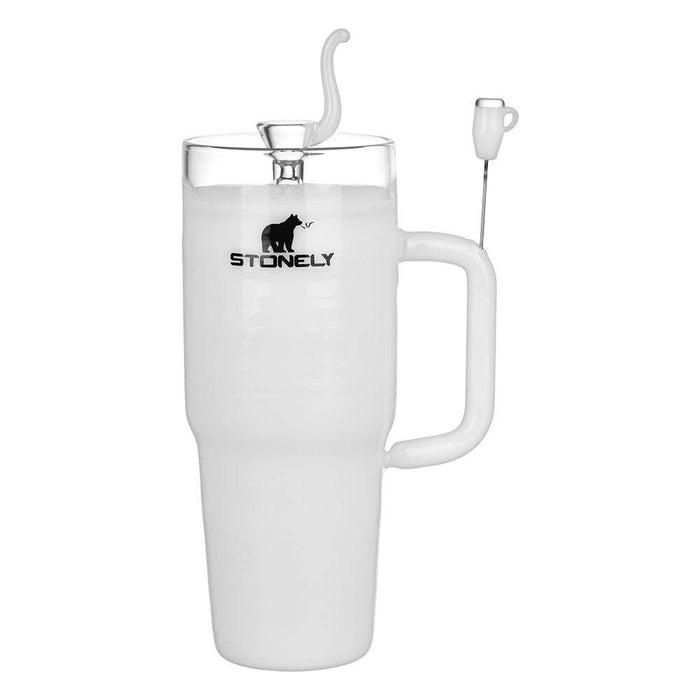 Pulsar Stonely Cup Glass Water Pipe | 8.5" | 14mm F, White