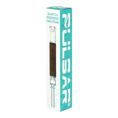 Pulsar Quartz & Rosewood Deco Dab Straw - 5.75" - Discreet Smoker