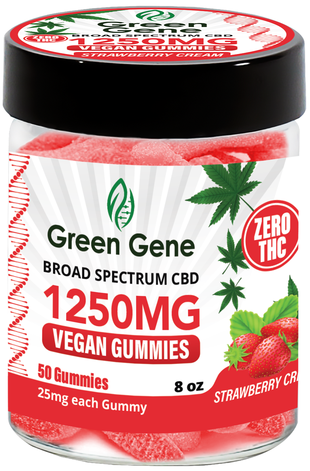 Green Genie CBD Vegan Pectin Infused Gummies w/ B12 Vitamins (625MG - 2500MG)