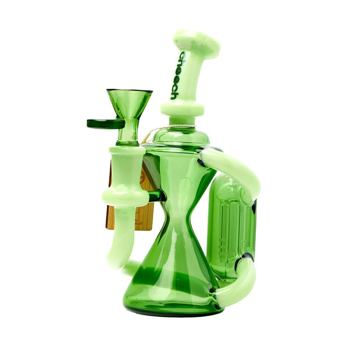 Cheech Glass 7" Tree Perc Recycler Water Pipe, Green