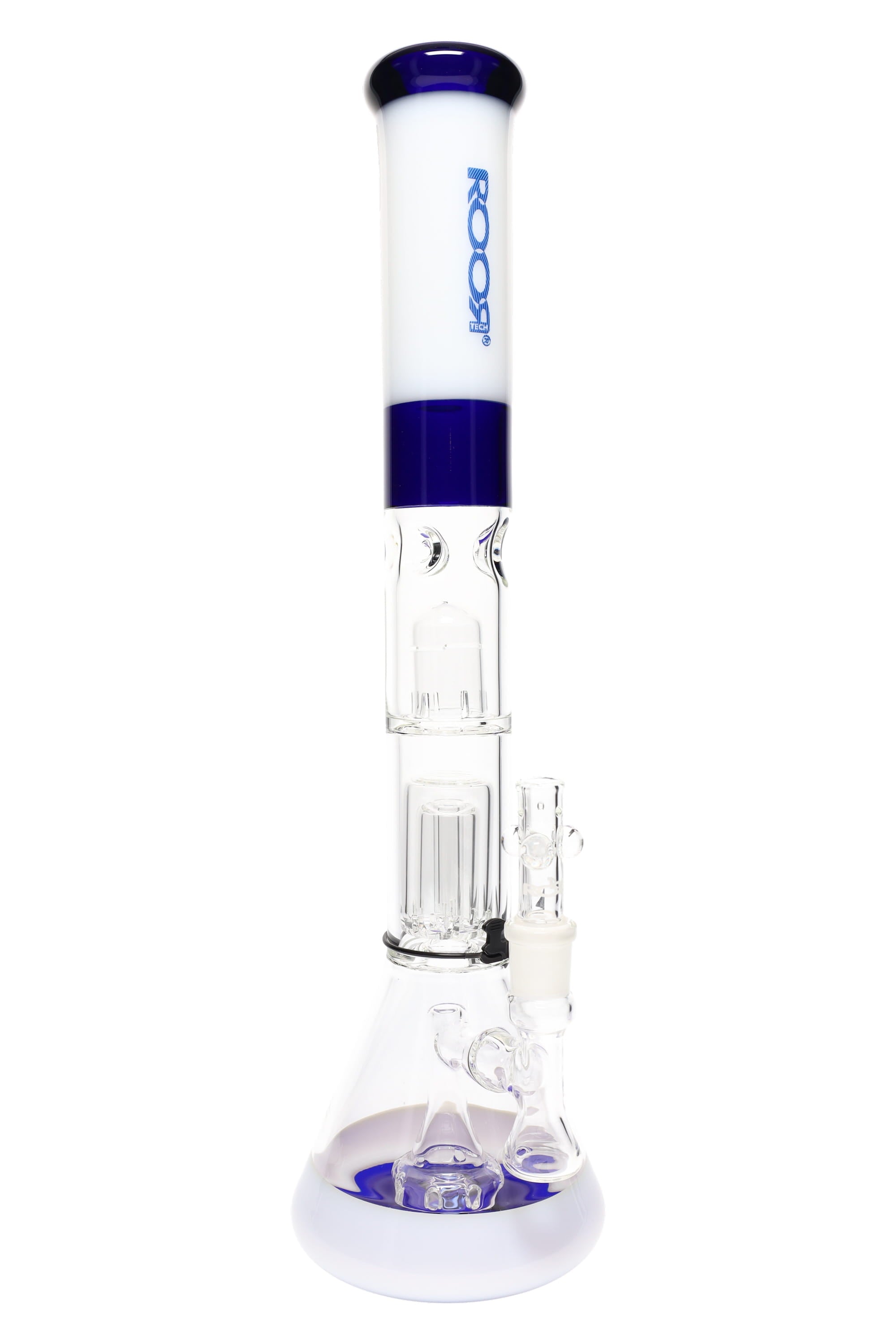 ROOR Tech Stemless Multicolor Beaker Bong – Multi Percs – 18″ – 5 mm - Discreet Smoker