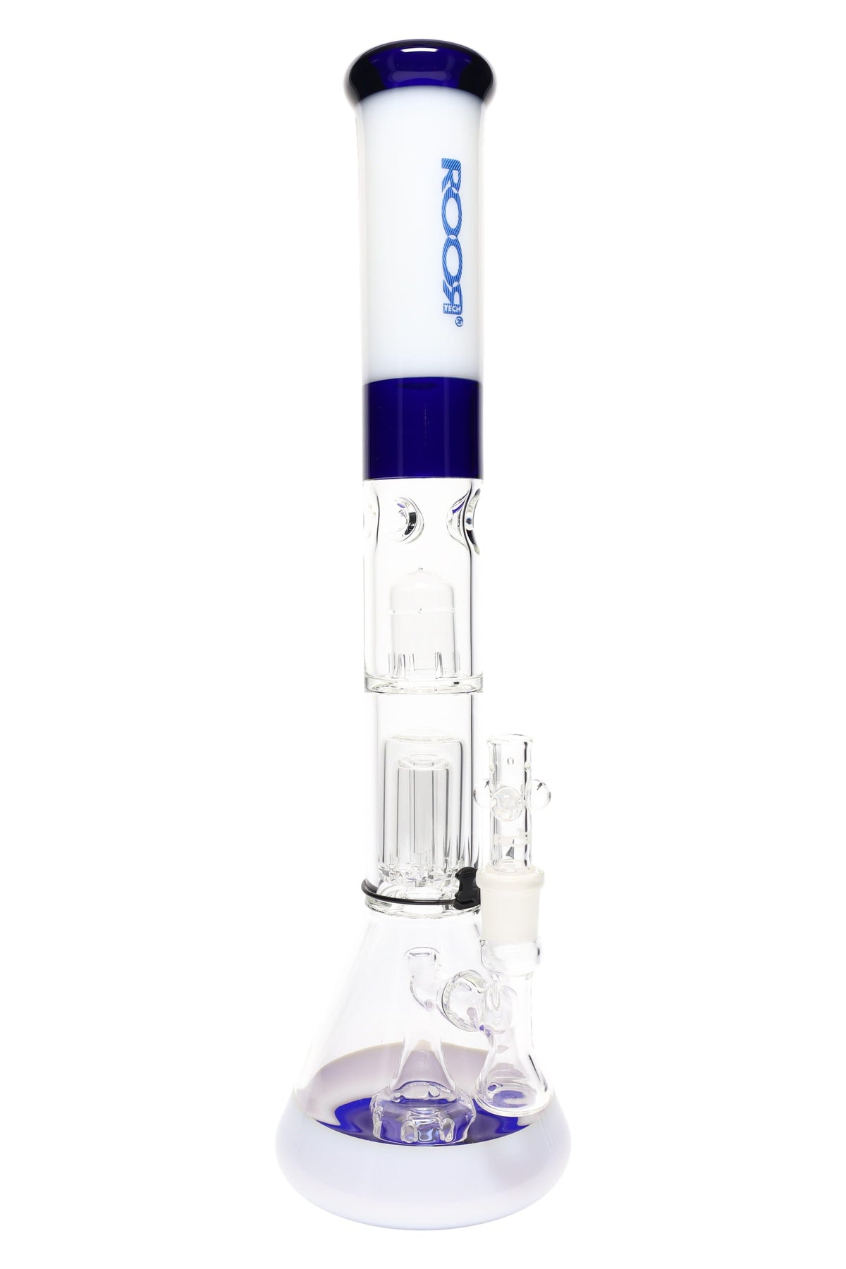 ROOR Tech Stemless Multicolor Beaker Bong – Multi Percs – 18″ – 5 mm - Discreet Smoker