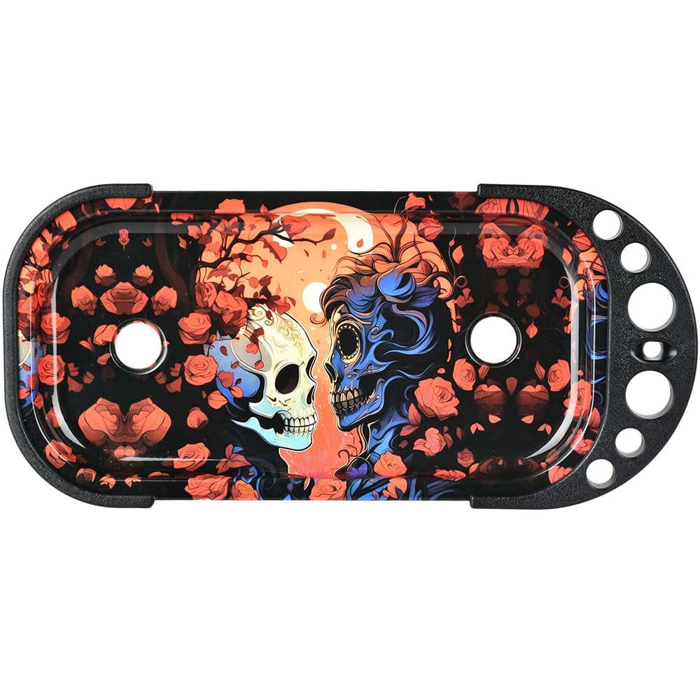 Elevated Metal Rolling Tray & Cone Loader Kit - Death Kiss / 9.25"x4.2" - Discreet Smoker