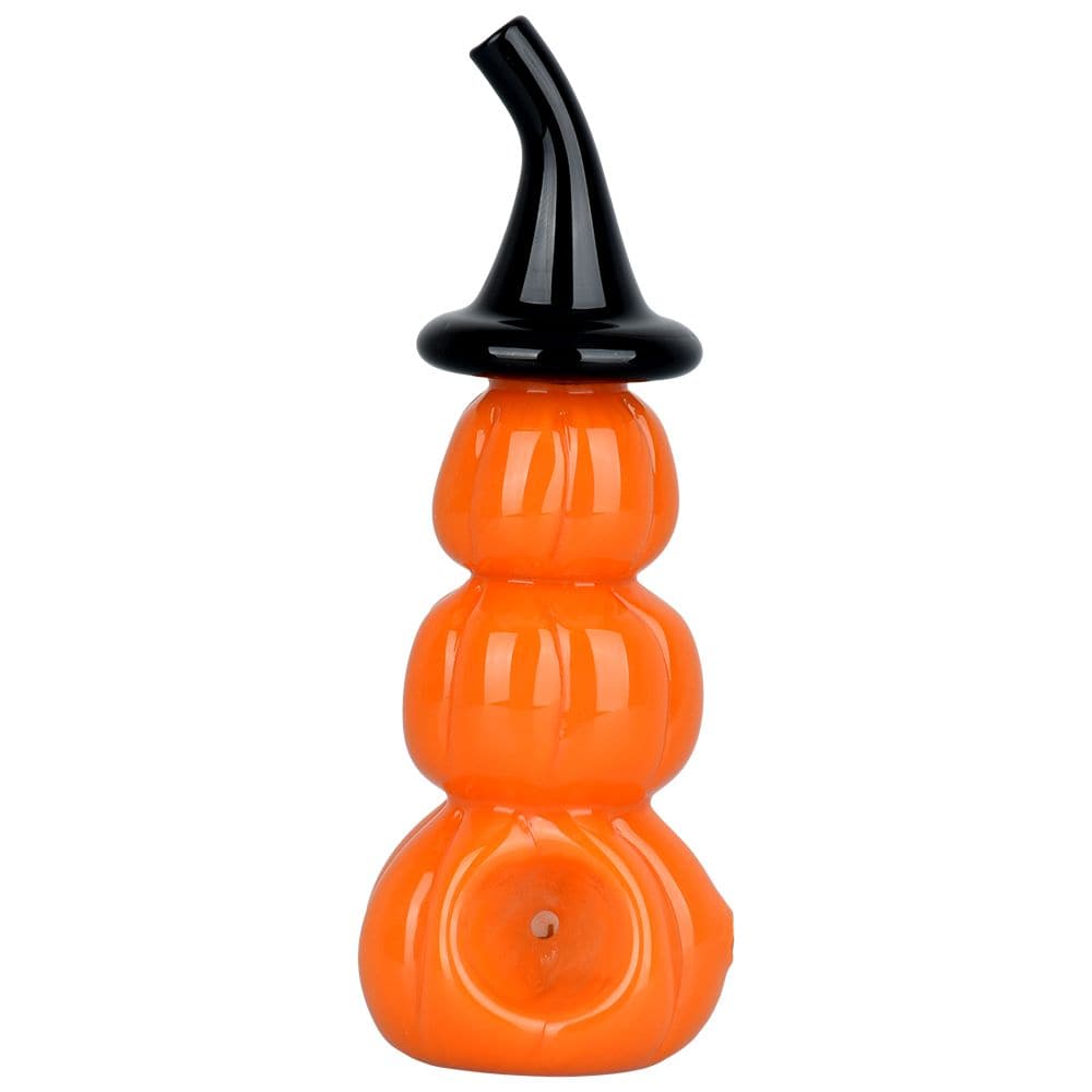 Stacked Jack-O-Lantern Glass Hand Pipe - 5" - Discreet Smoker
