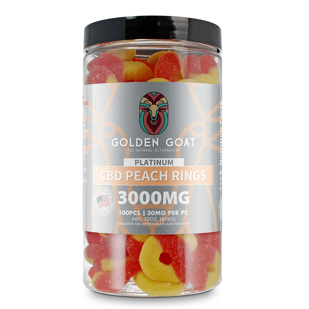 Platinum CBD Gummies 3000mg - Peach Rings