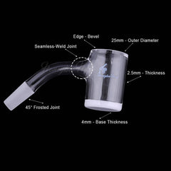 HONEY & MILK BEVEL QUARTZ BANGER - 45° DEGREE | BL - Discreet Smoker